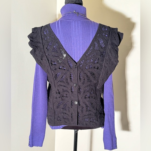 WHBM deep blue/purple fitted turtleneck sweater size XL. - Picture 2 of 4